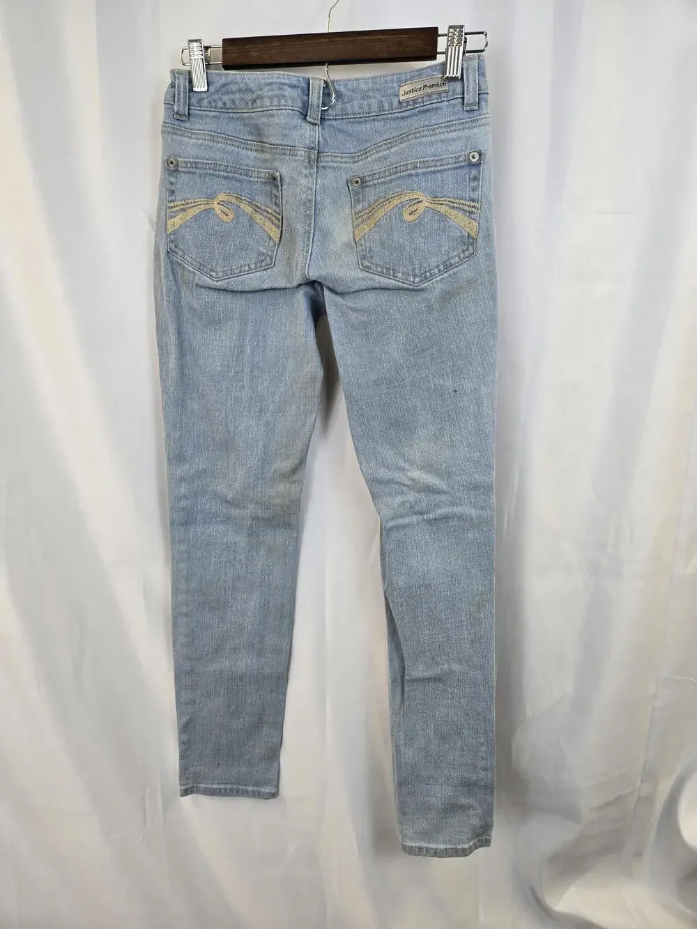 Justice Premium Jeans Girls 14R Blue Multicolor Tie Dye Skinny Simply Low Denim